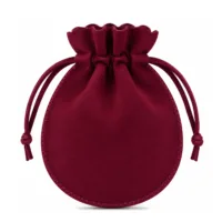 Burgundy Velvet Pouch for Jewellery 7 x 9 cm - 10 pcs 18