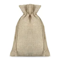 Rustic 10 x 14 cm Burlap Gift Bags for Small Presents - Pack of 10 6