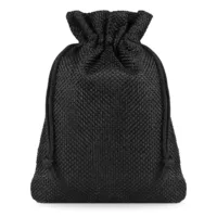 Small Black Jute Pouch 8 x 10 cm - Pack of 10 8