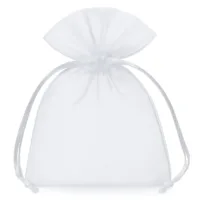 25 White Organza Gift Bags 10 x 15 cm 16
